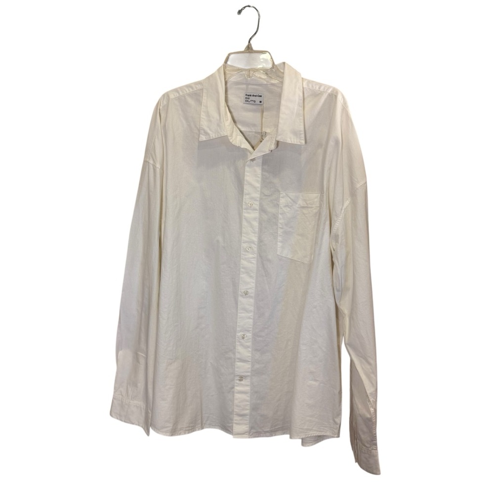 Frank & Oak Men's Loose Cotton Poplin Euro Summer Vacation Shirt sz XXL